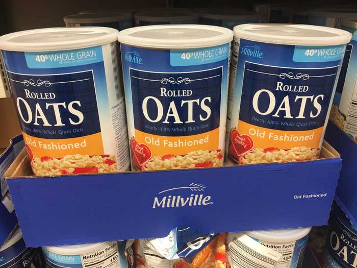 This massive container of old-fashioned oats contains 40 grams of whole grain per serving.