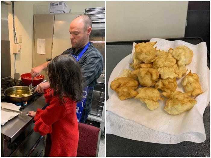 Jews of Sephardic ancestry also make fried doughnut fritters called bimuelos.