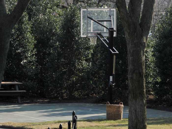 A half basketball court on the South Lawn was installed by George H.W. Bush in 1991.