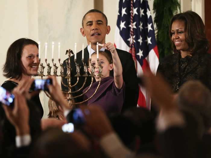 President Barack Obama continued hosting the White House Hanukkah party every year. In 2013, the party was split into two receptions - one in the afternoon, and one in the evening.