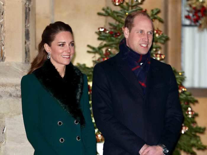 For the final stop of her royal train tour, Middleton stunned in an emerald green Catherine Walker coat.