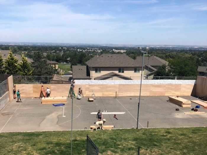 Building 10-foot walls around the space was one of the most difficult parts of the project.