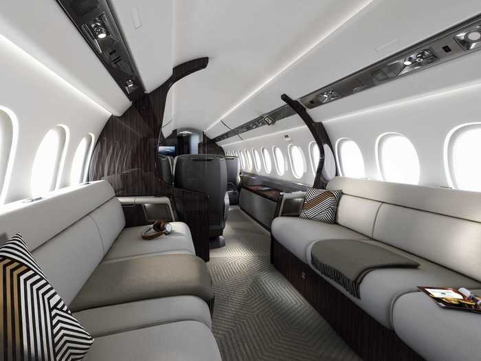 The jet features an interesting interior in that there are fewer spaces that are truly private.