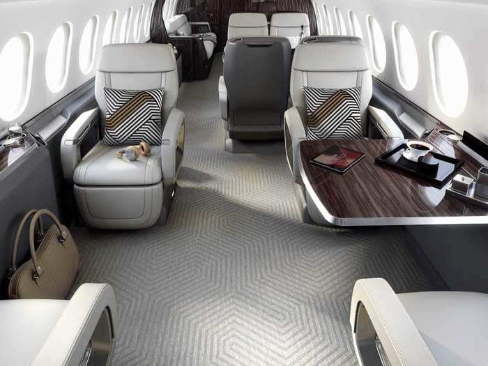 The first area is the club suite, a staple of any private jet featuring four seats in a two-pair configuration.