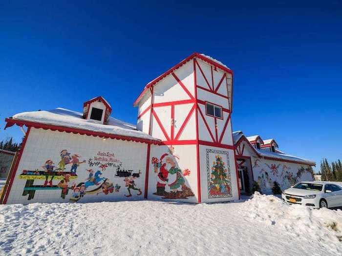 North Pole, Alaska, is decked out in Christmas decorations year-round, although it