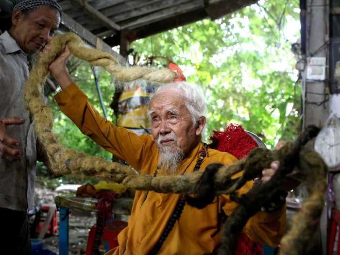 92-year-old Nguyen Van Chien of Vietnam has dreadlocks that are almost 17 feet long, per The Guardian.