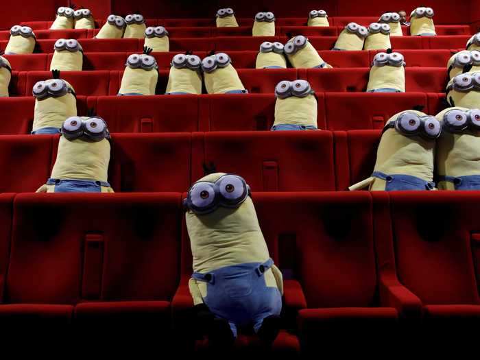 At a movie theater in France, minion plushes sat in various seats to maintain social distancing between patrons, Reuters reported.