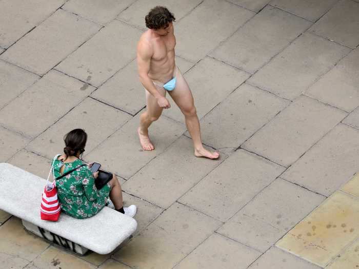 This year, surgical masks became commonplace on your face, but this gentleman was captured using one as a pair of underwear, The New York Post reported.