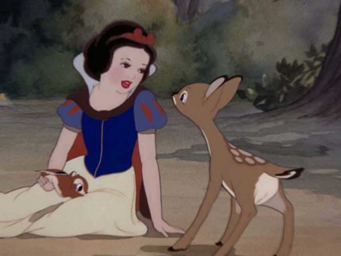 Snow White wears a red bow throughout much of her 1938 movie.