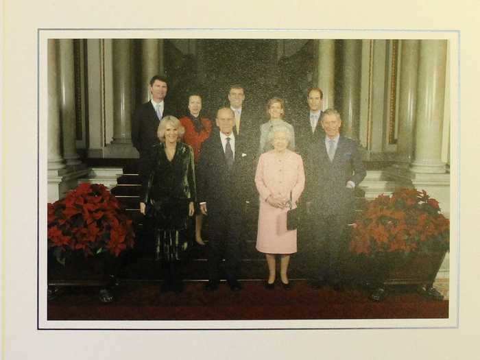 2007: On the other side of the card, the Queen and Prince Philip were pictured with their children and their spouses.