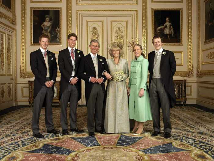 2005: Prince Charles and his new wife, Camilla, shared this image from their wedding day for their Christmas card.