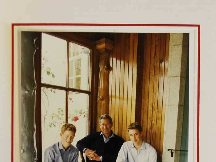 2000: The following year, the three princes looked smart on the front of their Christmas card.