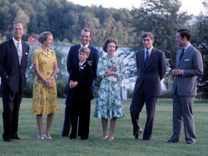 1976: An image from this photo shoot was used on the card and shows the growing royal family.