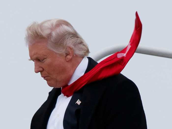 His taped tie