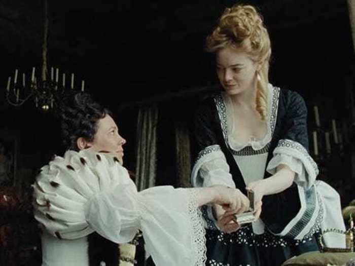 In "The Favourite" (2018), two women vie for the attention of their Queen.