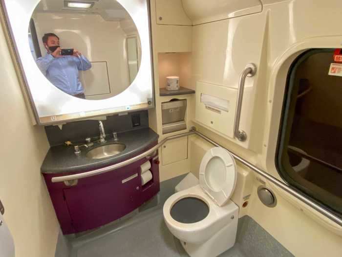 When I woke, I went to tour the rest of the train, starting with the lavatory. Just like on the regional, the lavatory was clean but this one, however, was more spacious.