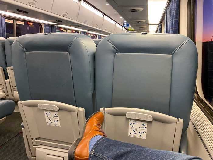 The seat had a similar size to the Regional and the legroom was similarly generous.