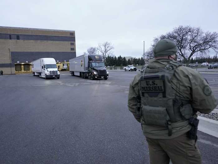 Security guards will escort truck drivers to ensure the vaccines get to their final locations.