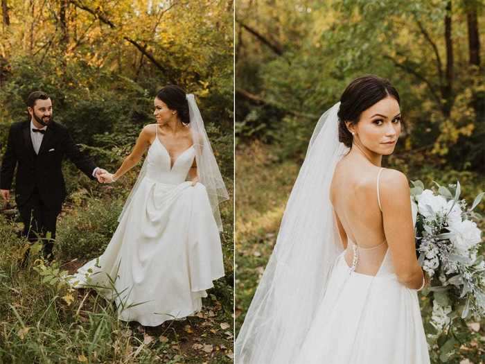 Other brides made a statement with backless dresses.