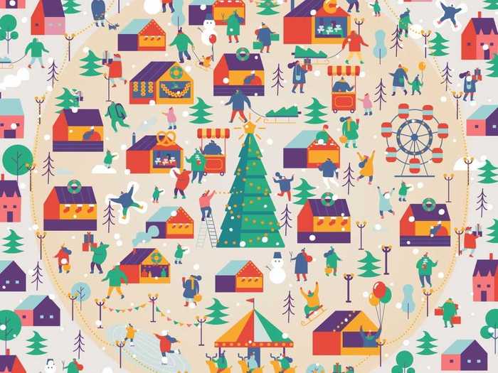 Can you spot the elf hiding in this Christmas market?