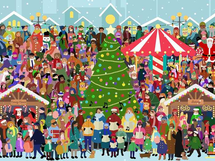 Can you spot the grumpy caroler in this puzzle?