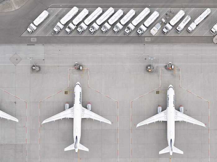 Tom Hegen started taking photos of the many planes grounded at airports across Germany in April and May 2020.