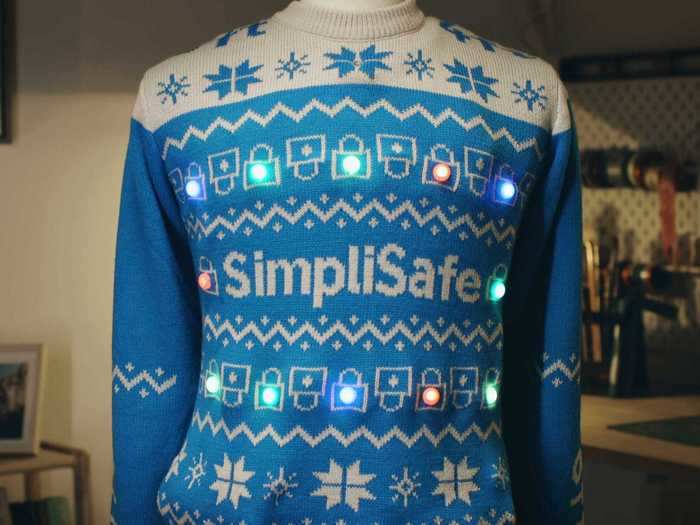 Those who receive the sweater can then head to sweater.simplisafe.com for instructions on how to upgrade the knitwear with an alarm, lights, and sensors.