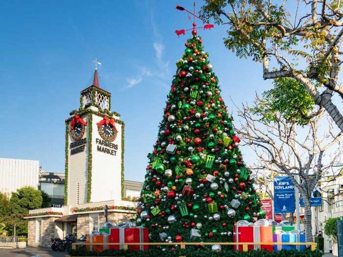 The Farmers Market LA in Hollywood, also known as The Grove, is full of Christmas cheer.