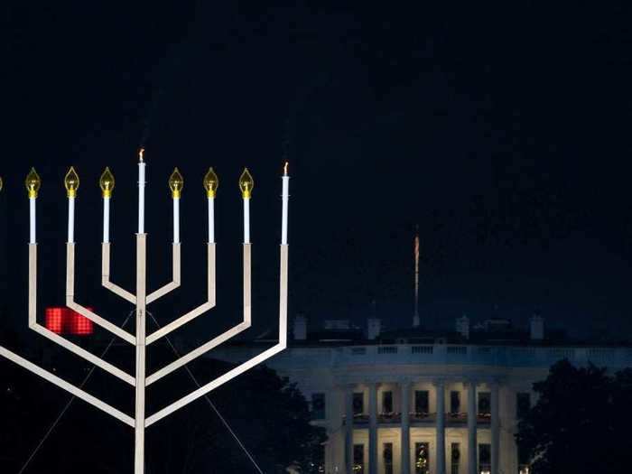 The National Menorah is also on display on the White House Ellipse.