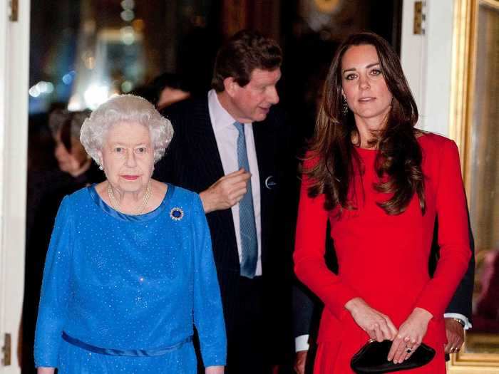 Both royals opted for wearing bold colors to the Dramatic Arts Reception at Buckingham Palace in 2014.