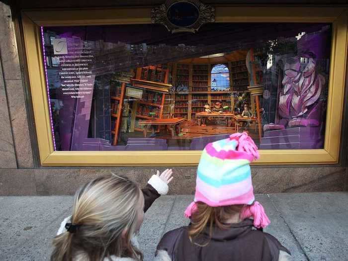 Department store holiday windows are one of New York
