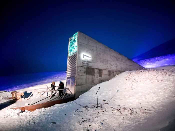 Hidden around 400 feet inside a mountain, it stores every known crop on the planet in case of a natural or manmade disaster, according to Business Insider.