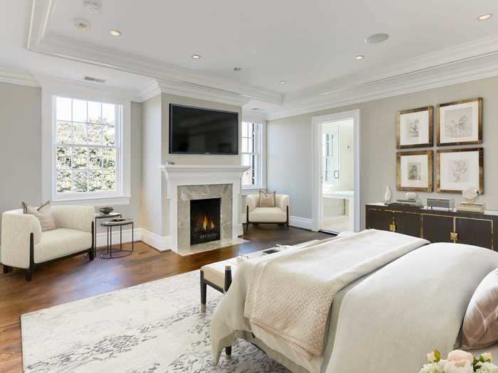 The master bedroom also includes yet another fireplace.