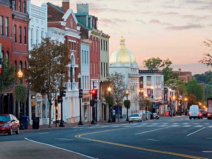 The three-bedroom house sits in Georgetown, a historic neighborhood west of downtown that