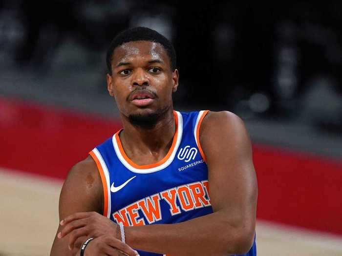 The Knicks acquired Dennis Smith Jr. from the Mavericks in the trade that sent Kristaps Porzingis to Dallas. Smith has averaged 9 points on 38% shooting in 55 games with the Knicks. He is still on the team.