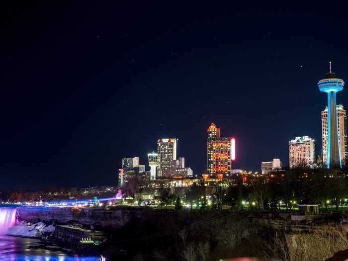 Plus you get a beautiful view of the Niagara Falls, Ontario, skyline.