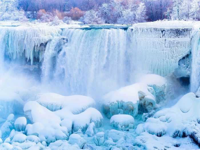 During the winter months, Niagara Falls turns into a snowy wonderland.