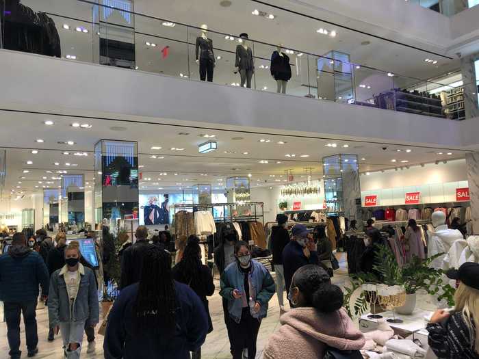 H&M also had a crowd in the store, but it wasn