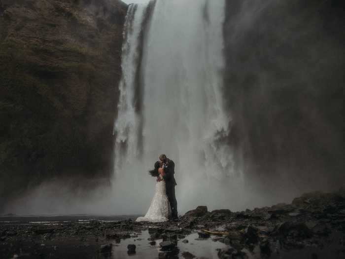 Attending a wedding at an Icelandic waterfall is probably on all of our bucket lists.