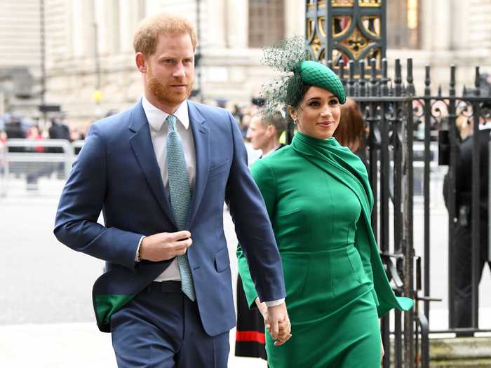 His green suit jacket lining was customized to match Markle