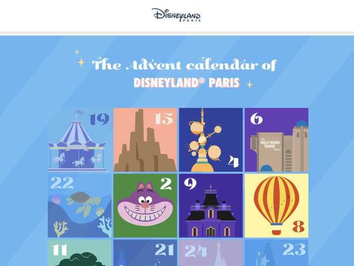 Disneyland Paris has created a virtual, interactive advent calendar.