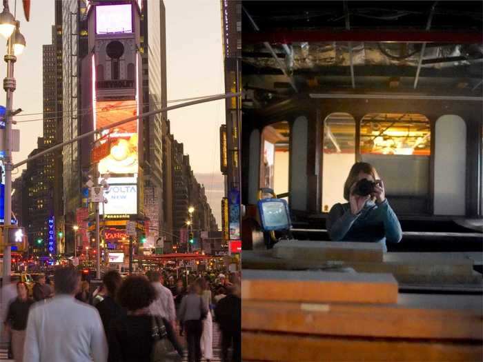 Exploring the eerily empty building rich with history as crowds hustled outside made it feel like time was standing still inside One Times Square.