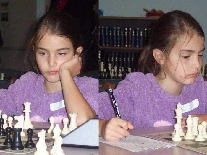 Then her dad began training her for chess tournaments.