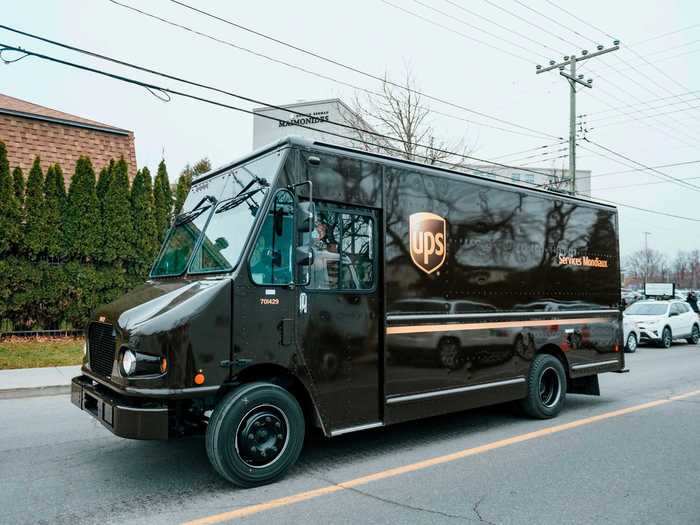 Once they arrive at their destinations, the vaccines are loaded onto trucks like this one, the standard brown UPS delivery truck.