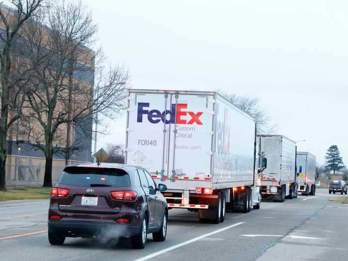 But the first convoy encountered no issues along the route to Lansing