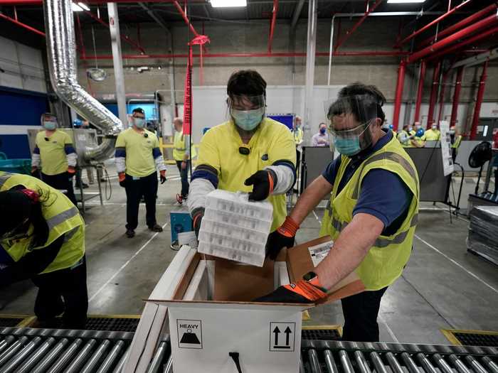 Each shipment is packed with over 20 kilograms of dry ice to keep the vaccine at its ideal storage temperature of -94 degrees Fahrenheit.