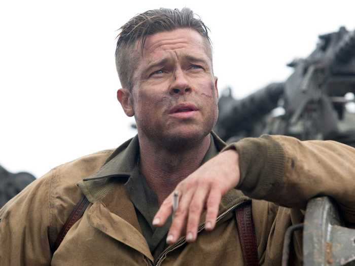 In the World War II movie "Fury" (2014), Pitt played the soldier Wardaddy.