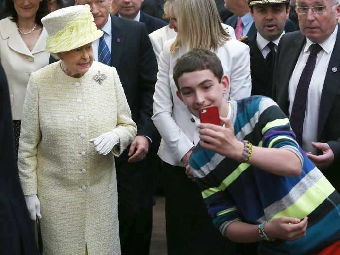 Members of the royal family are rarely seen using cell phones in public, and that