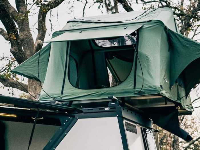 In total, the TigerMoth Overland, which can sleep up to three people with an optional roof tent, can stay off-grid for seven days using its solar, electrical, and water systems, according to Taxa.