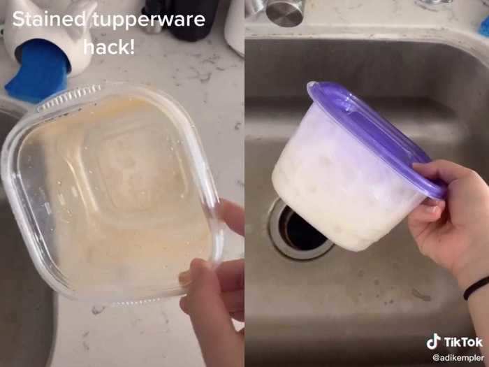 Ridding containers of grease stains is easier with this hack from @adikempler.